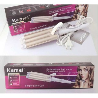 Máy uốn tóc sóng nước 3 trục kemei 1010
