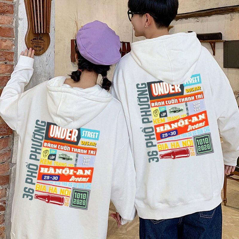 Áo Hoodie Hà Nội Phố Cực Hót, Áo Khoác Nỉ Có Mũ Form Rộng Unisex