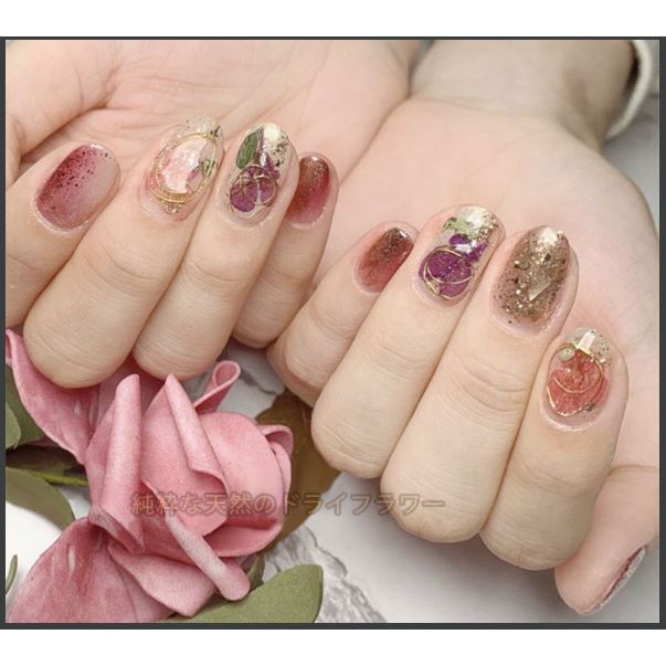 Set 12 màu hoa khô Nhật Bản trang trí móng