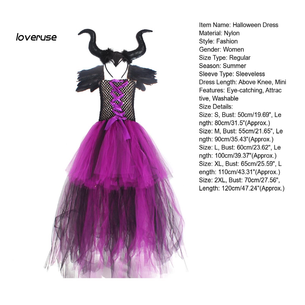 1 Bộ Đầm Hóa Trang Halloween Nữ Hoàng Ác Quỷ Thân Thiện Với Da