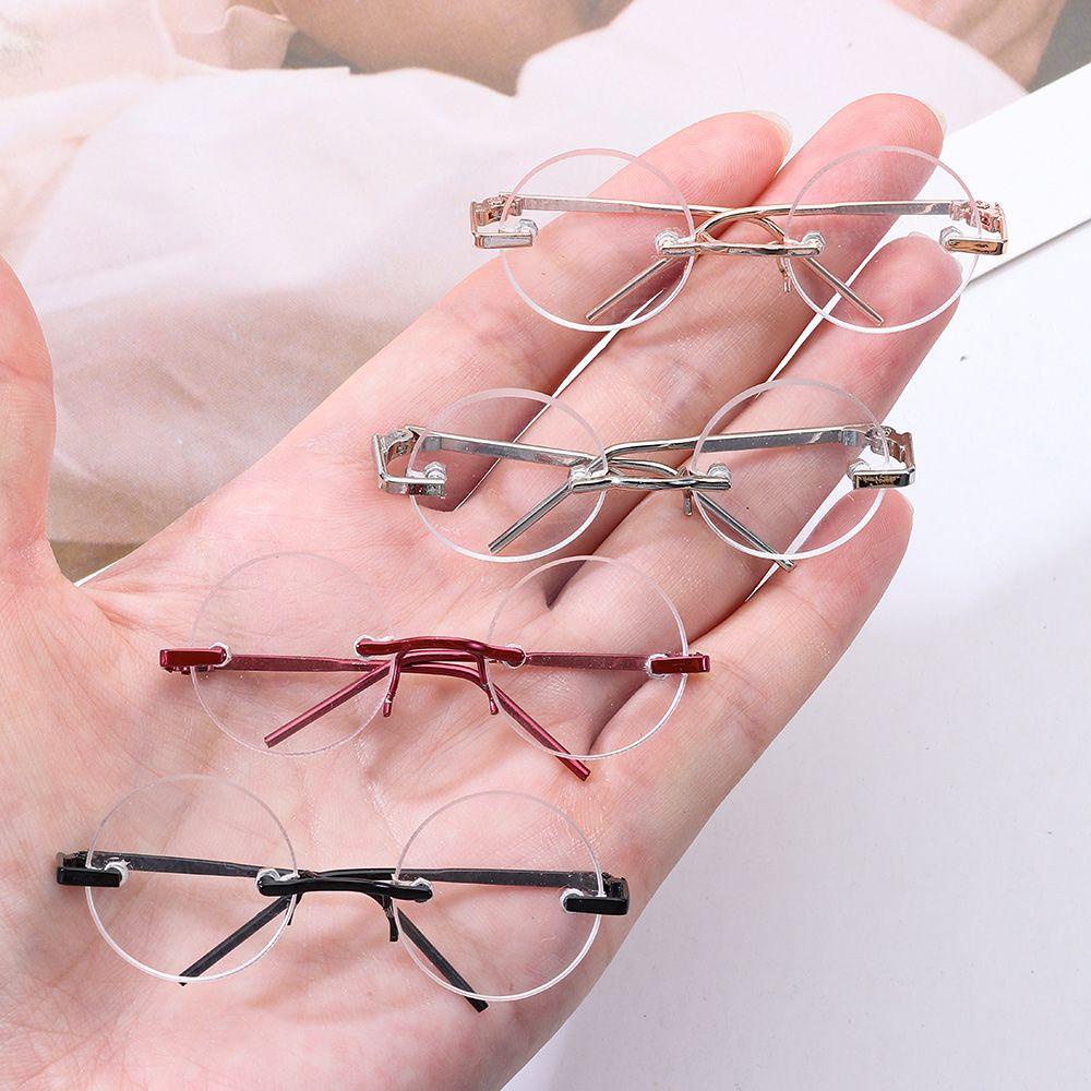 Mắt Kính Gọng Tròn Phối Lông Xù Đáng Yêu Cho Búp Bê Tỉ Lệ 1 / 61 / 12