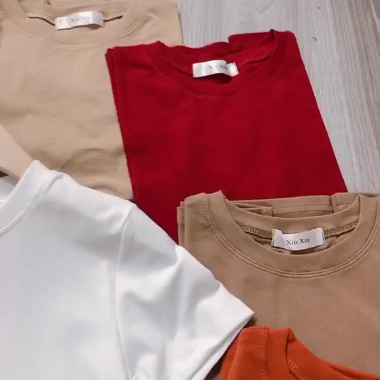 Áo thun ôm cổ tròn xin xin, Áo phông cổ tròn ngắn tay chất co giãn XX8101 - NhiNhiShop | BigBuy360 - bigbuy360.vn