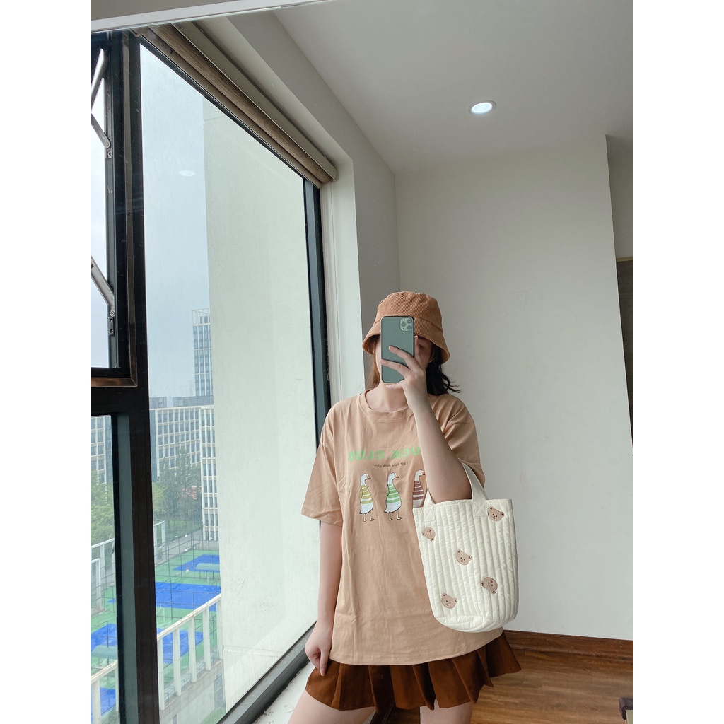 Áo Thun 3158 Đoàn Vịt Club PEONYB Nữ [FREESHIP]  Phông form rộng tay lỡ in hình vintage đường phố hàn quốc Ulzzang