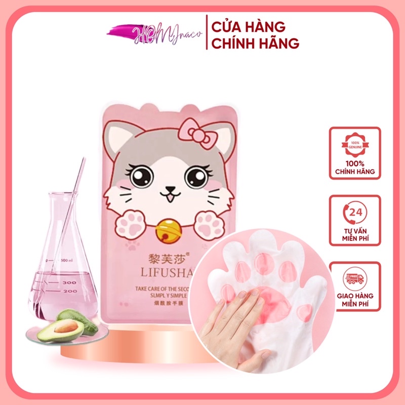 Mặt Nạ Tay chân - Mask Dưỡng tay Mèo Loufmiss - LIFUSHA giúp dưỡng ẩm, làm trắng, tẩy tế bào chết da Tay Nội địa Trung