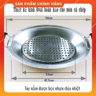 Khay om cá inox- khay lẩu cá inox cao cấp