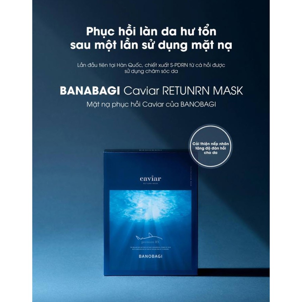 Hộp 10 Miếng Mặt Nạ Dưỡng Da Cao Cấp BANOBAGI Caviar Return Mask - tem chống hàng giả bộ CA,date 2023