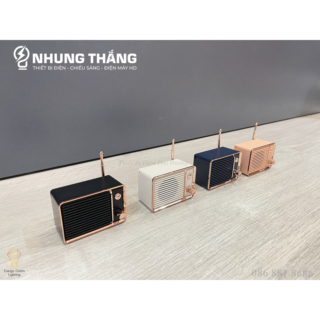 Loa Blutooth Mini DW01 - Phong Cách Retro - 4 Màu Thanh Lịch - Công Nghệ Bluetooth 5.0 - Energy Green Lighting - BH 1Năm