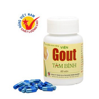 Viên Gout Tâm Bình - Hỗ trợ giảm axit uric, giảm đau do chứng bệnh gout, đau xương khớp (60 viên)