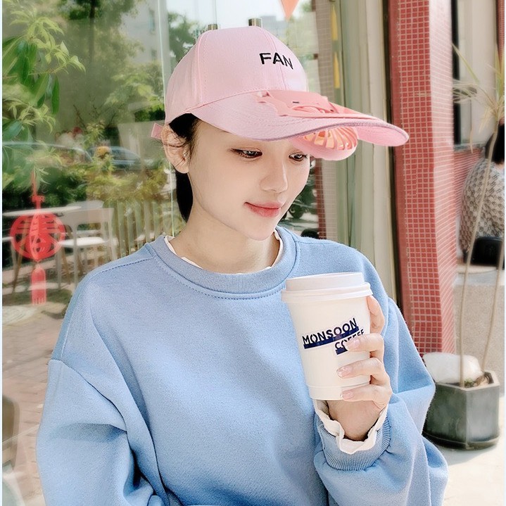 Mũ lưỡi trai nam nữ unisex kèm quạt mini sạc pin tích điện 3 tốc độ gió | BigBuy360 - bigbuy360.vn