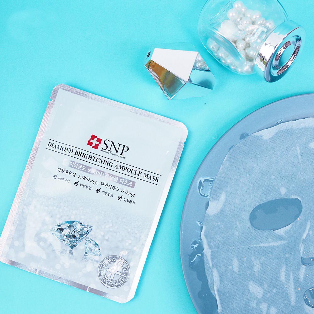 Mặt Nạ Ampoule Tinh Chất Kim Cương Dưỡng Da Trắng Sáng SNP Diamond Brightening Ampoule Mask 25ml