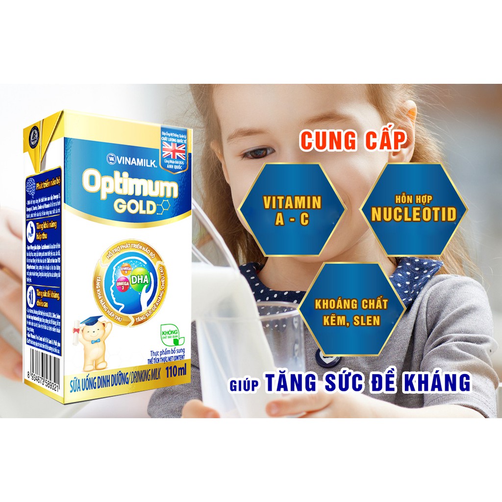 Sữa bột pha sẵn Optimum gold vỉ 4 hộp x 110ml (Date luôn mới)