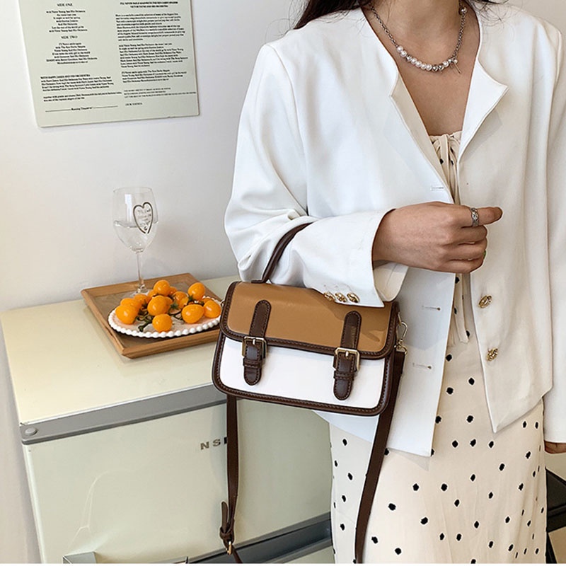 Túi xách đeo vai IELGY màu sắc tương phản thời trang cho nữ