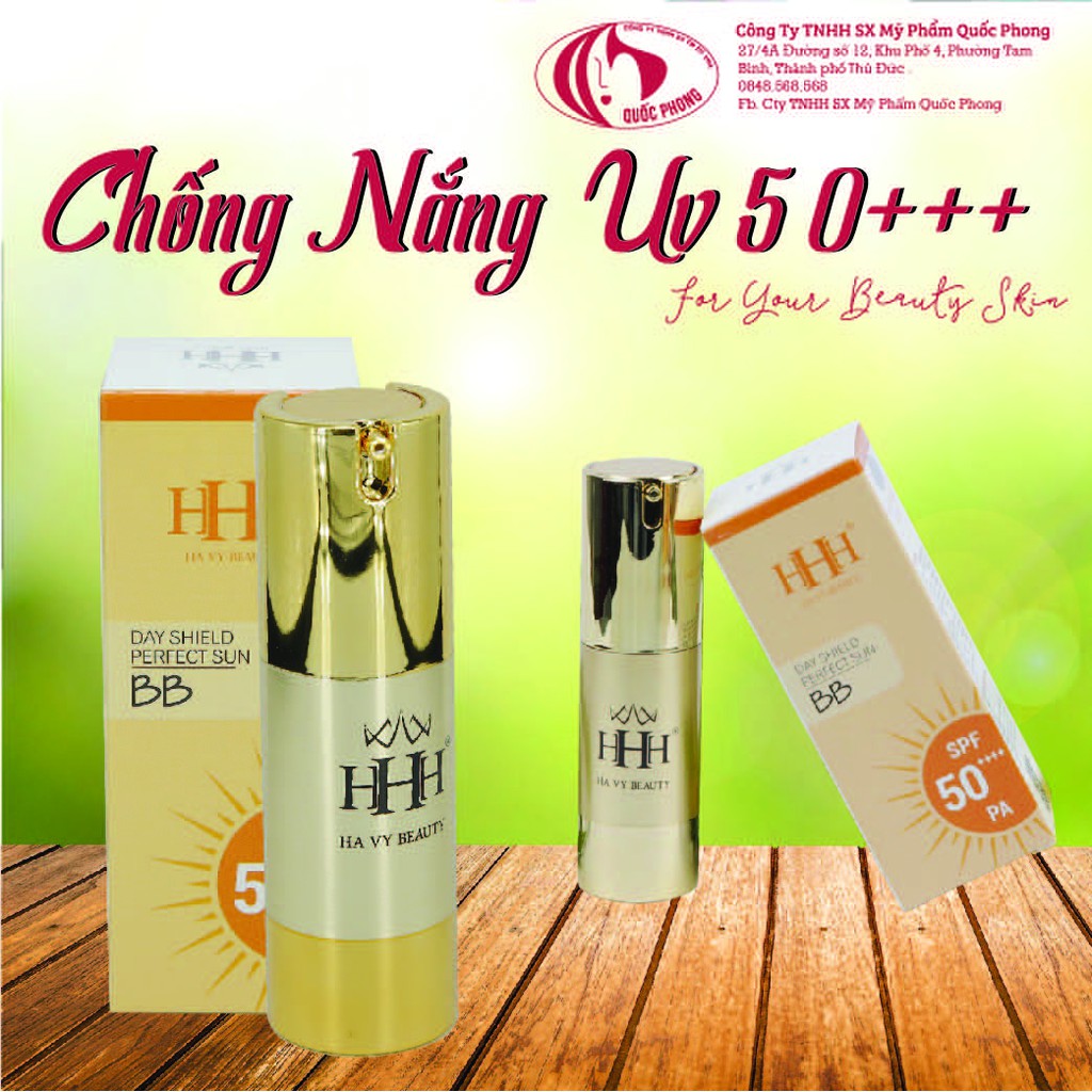 KEM Chống nắng UV SPF 50+++ tinh chất Vitamin E thảo dược Collagen chính hãng xuất khẩu HHH