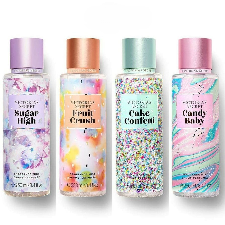 Xịt thơm toàn thân body mist Victoria's Secret hương nước hoa 250ml - Set 4 mùi cá tính năng động làm quà cho bạn gái