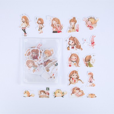 Bộ 39 Hình dán trang trí Nhóc Maruko, Cu Shin, Totoro, Chó con,...