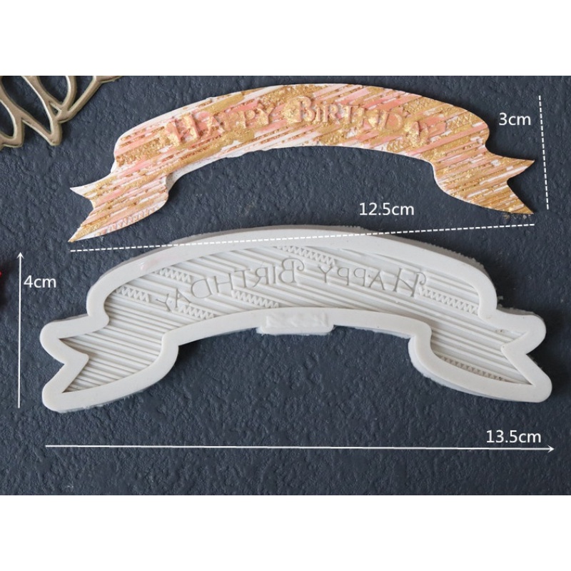 Khuôn Silicone Tạo Hình Chữ HAPPY BIRTHDAY Trang Trí Bánh