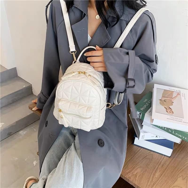 Balo Nữ Thời Trang, Balo Mini ô trám da mềm siêu hot giá rẻ chất lượng siêu đẹp