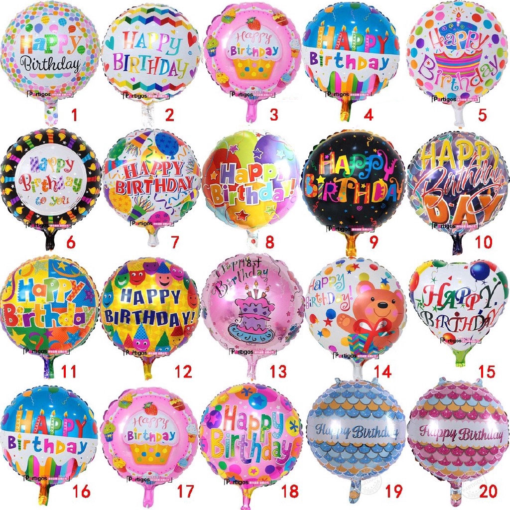 Bộ 30 bóng bay nhôm 18inch xinh xắn dùng trang trí tiệc sinh nhật