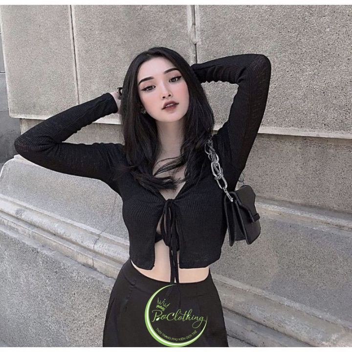🍉Áo Croptop 🍉 Cardigan Buộc Dây | BigBuy360 - bigbuy360.vn