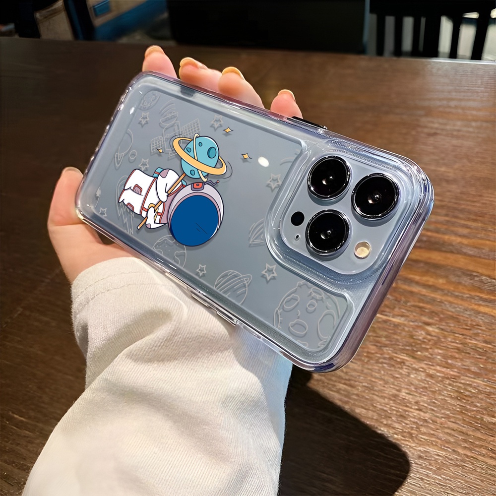 Ốp Điện Thoại Trong Suốt Hình Phi Hành Gia Không Gian Cho iphone 14 Pro Max Plus 13 11 12 7Plus X XS Max