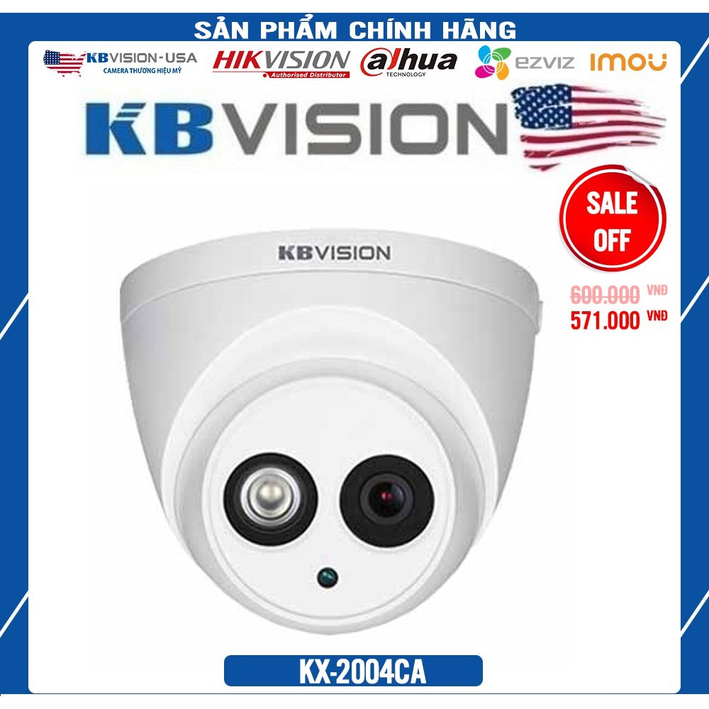 {Giá HỦY DIỆT} Camera HDCVI KBVISION KX-2004CA TÍCH HỢP MIC 2.0 Megapixel (full HD) * SONY Chipset cho hình ảnh sắc nét