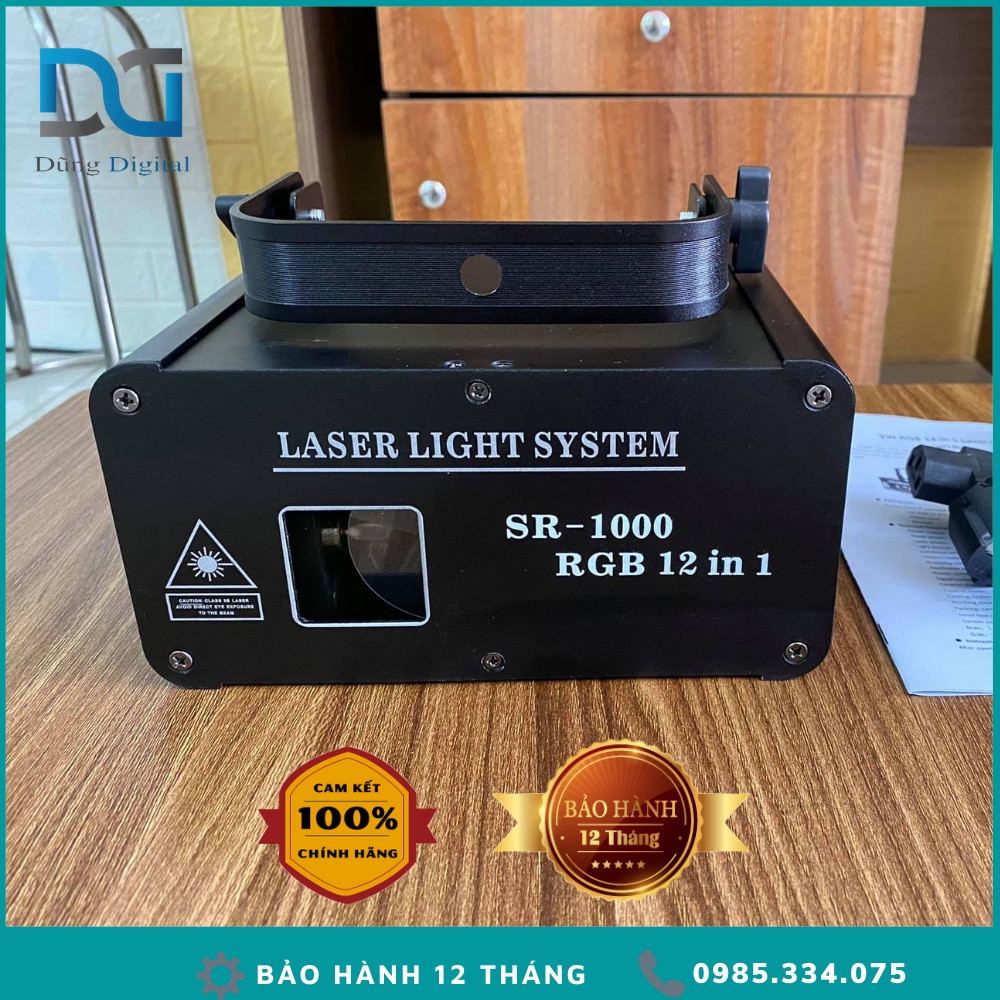 Đèn Laser Bay Phòng 1W RGB 12in1 Chiếu Hình 3D Đi Cảnh Phòng Bay, Karaoke, Vũ Trường…