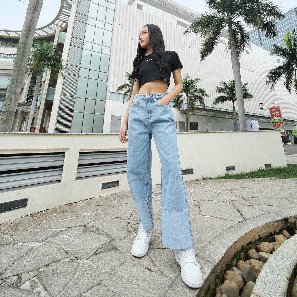 Quần Jeans Nữ Form Suông Feller