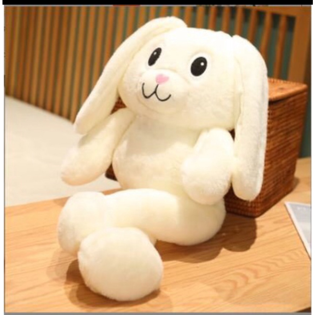Gấu nhồi bông Thỏ tai dài - Thú nhồi bông thỏ rút tai  đáng yêu cho bé, thỏ kéo tai bông