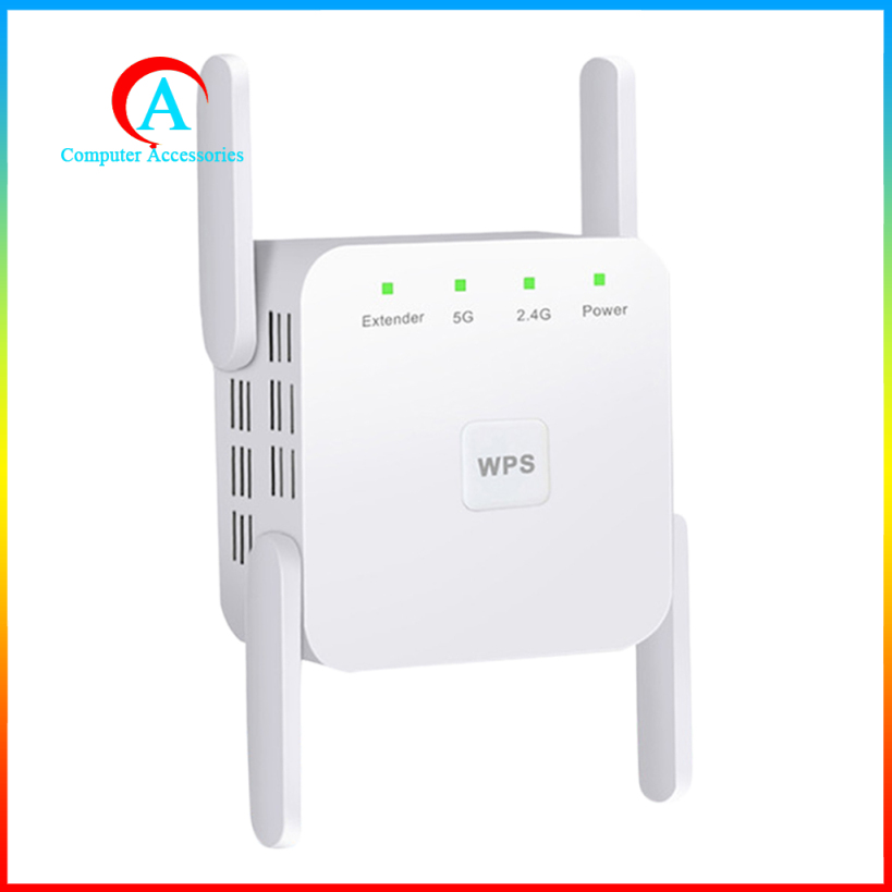 Bộ Khuếch Đại Tín Hiệu Wifi 1200mbps 2.4g 5g 4 Ăng Ten