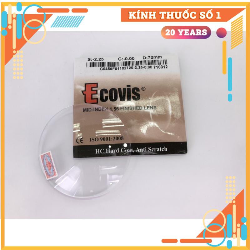 Tròng kính cận,loạn ECOVIS tráng cứng chống xước chiết xuất 1.56 giá bán theo cặp