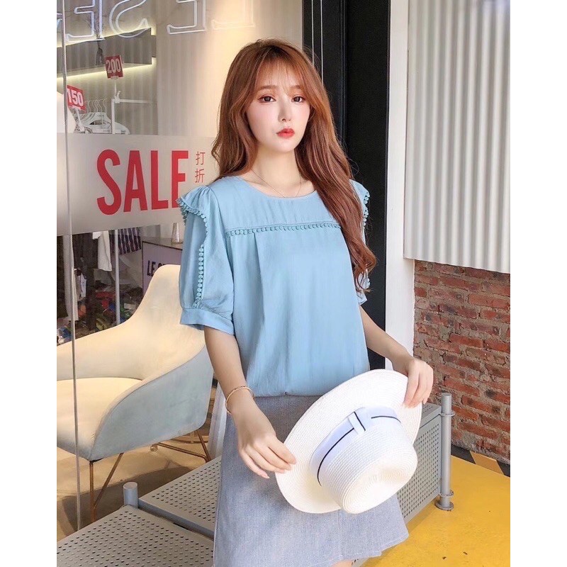 Áo Kiểu Nữ Chất Lanh Mềm Mát 2 Size 43-68Kg Mặc Vừa