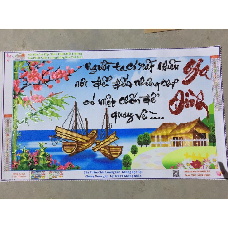 Tranh đính đá cao cấp ABC  Gia đình  DF094 , tranh thêu chữ thập 222945