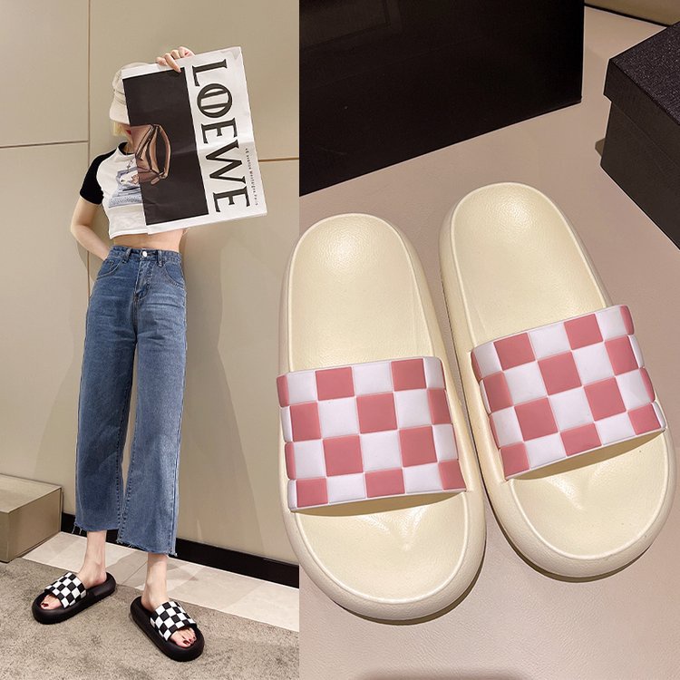 Dép Bánh Mỳ Độn Đế Quai ngang 2022 ô vuông caro đi chơi , đi biển, du lịch siêu rẻ A109 Warm&amp;Cute