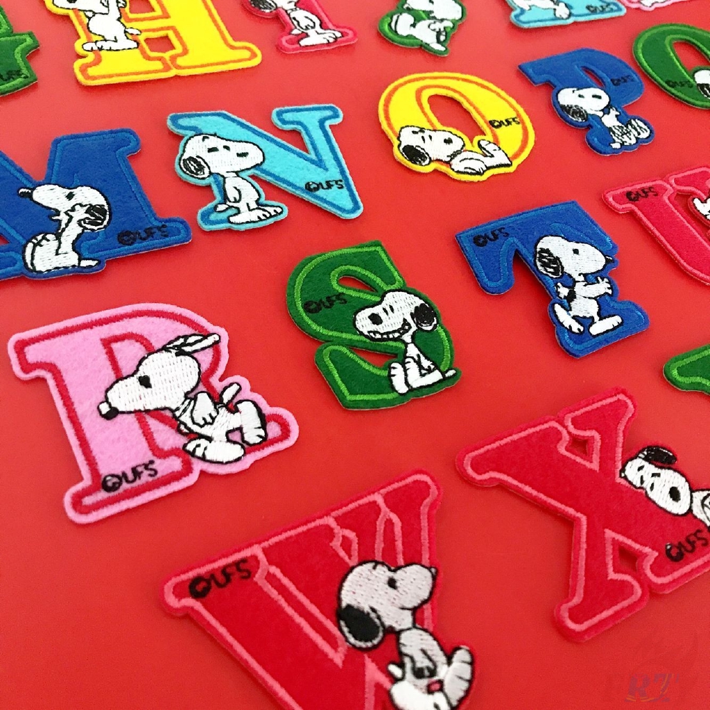 Miếng vá ủi quần áo hình chữ tiếng Anh với Snoopy hoạt hình