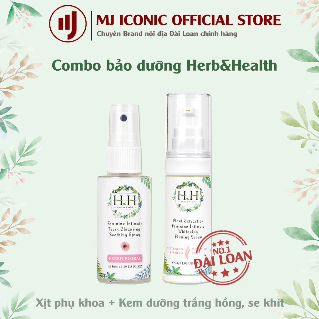 Combo Kháng Khuẩn Săn Chắc - Xịt Phụ Khoa HH Và Kem Dưỡng Trắng Hồng Se Khít, Nội địa Đài Loan, Hàng Chính Hãng