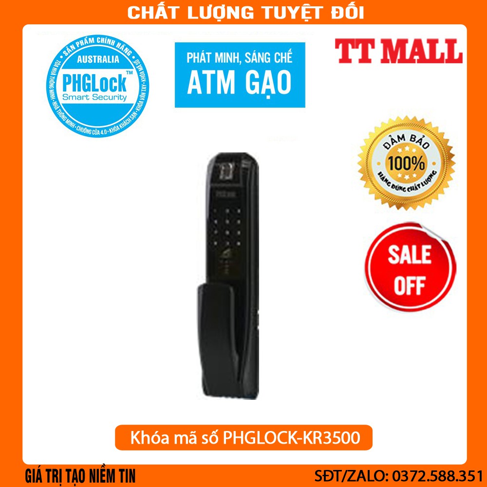 Khóa mã số ,thẻ cho cửa gỗ PHGLOCK-KR3500 chính hãng bảo hành 24 tháng .