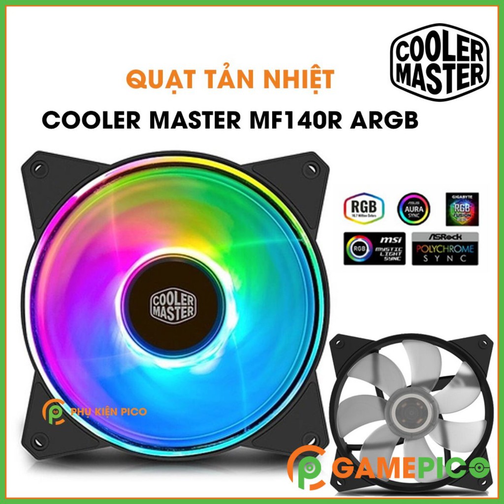 Quạt tản nhiệt case máy tính Cooler Master MasterFan MF140R ARGB Quạt Fan Case 14cm