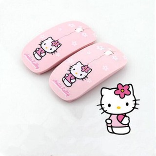 2.4g Siêu Mỏng Chuột Không Dây Hello Kitty Im Lặng Không Dây Hoạt Hình Dễ Thương Chuột Cho Laptop Máy Tính Usb Sạc Chuột