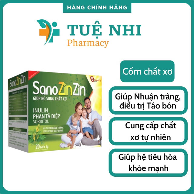 Sano Zin Zin bổ sung chất xơ tự nhiên giúp nhuận tràng hộp 20 gói - NT057