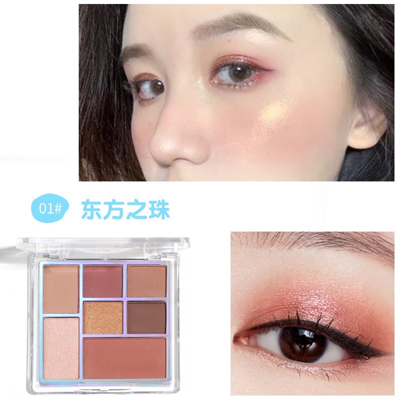 Phấn mắt Lameila 7 màu lì, nhũ cho đôi mắt lung linh