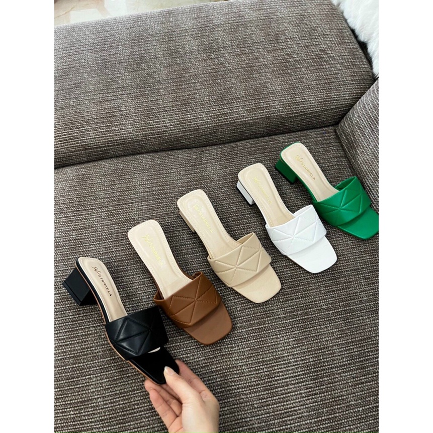 Guốc may bản to siêu mềm êm chân cao 3-7 cm mã N678