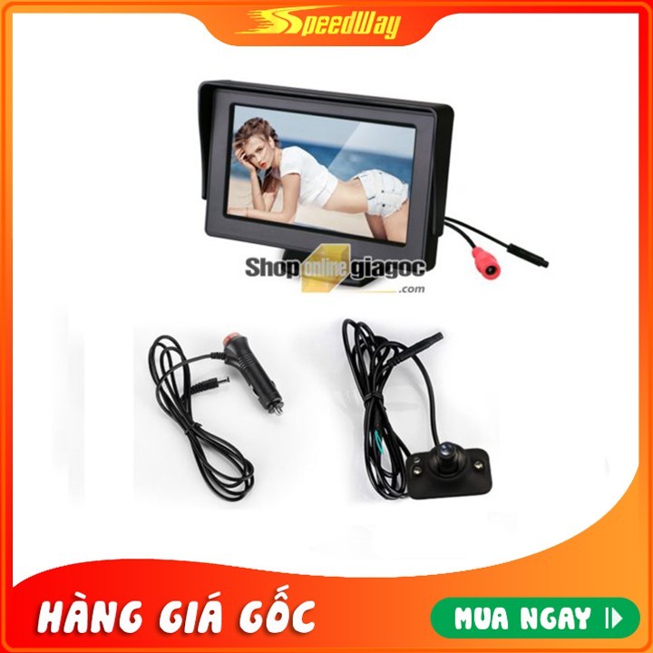 Combo Camera Cặp Lề Xóa Điểm Mù + Màn Hình 4.3 Inch Đứng -LaKaDo