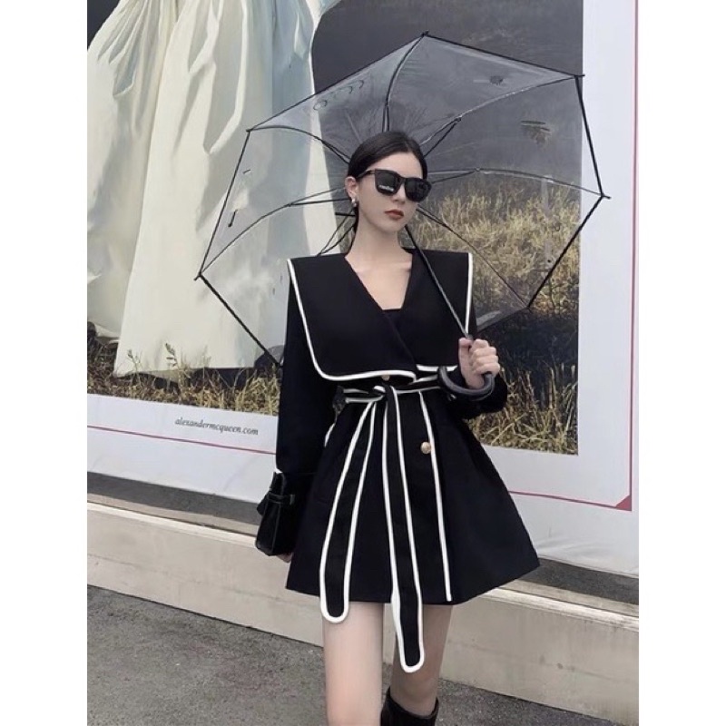 [Ảnh thật] Áo Khoác Vai Măng Tô Vai Thuỷ Thủ Hàn Quốc | BigBuy360 - bigbuy360.vn