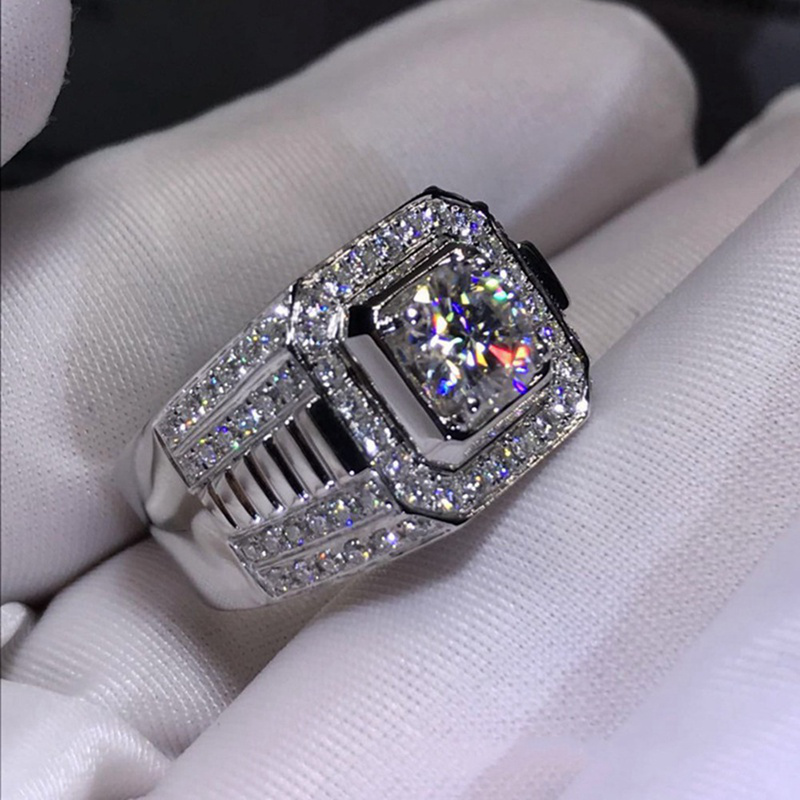 Nhẫn đính đá phong cách thời trang sang trọng cho nam