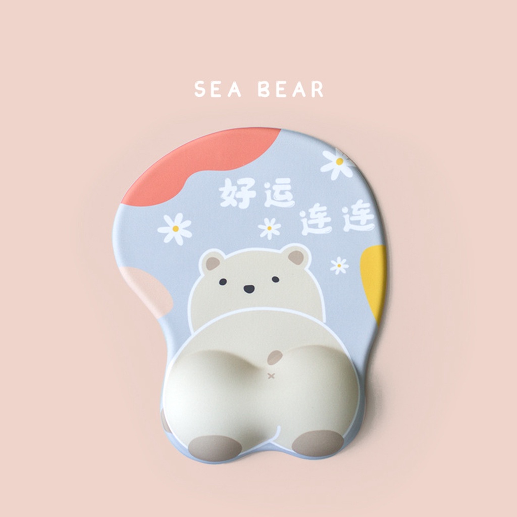 Miếng Lót Chuột 3d Bằng Silicon Chống Trượt Hình Chân Mèo Dễ Thương