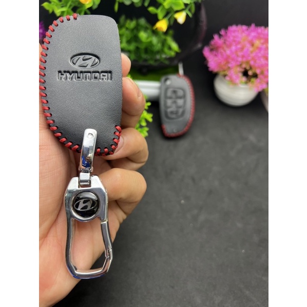 Bao da chìa khoá xe Huyndai i10, tucson, elantra bản có chìa