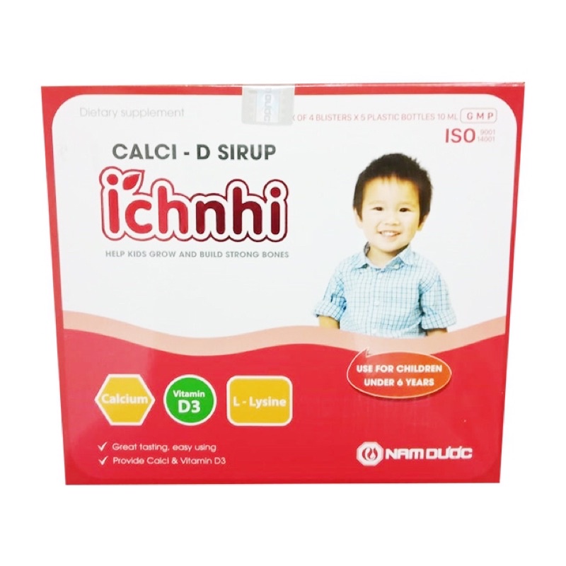 SIRO CALCI-D ÍCH NHI - Hộp 20 ống 10ml