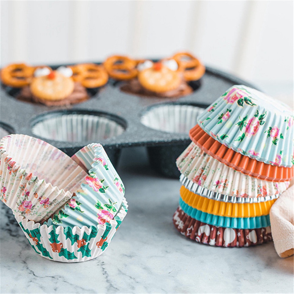 Khuôn Cupcake Làm Bánh Bằng Giấy Nhiều Màu set 100 cái