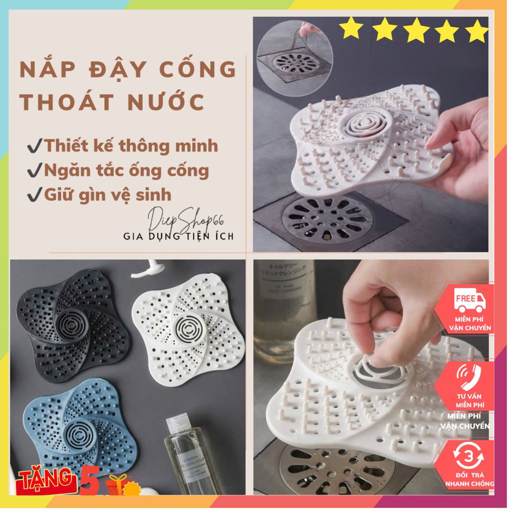 Nắp đậy cống ❤️SALE❤️Nắp đậy ống thoát nước ngăn tắc cống nhà tắm bằng silicone hình xoắn ốc tiện lợi  QC17