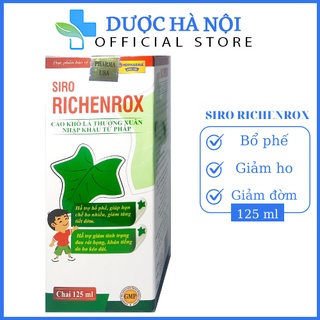 Siro giảm ho richenrox giúp bổ phế, giảm ho, tiêu đờm - chai 125ml